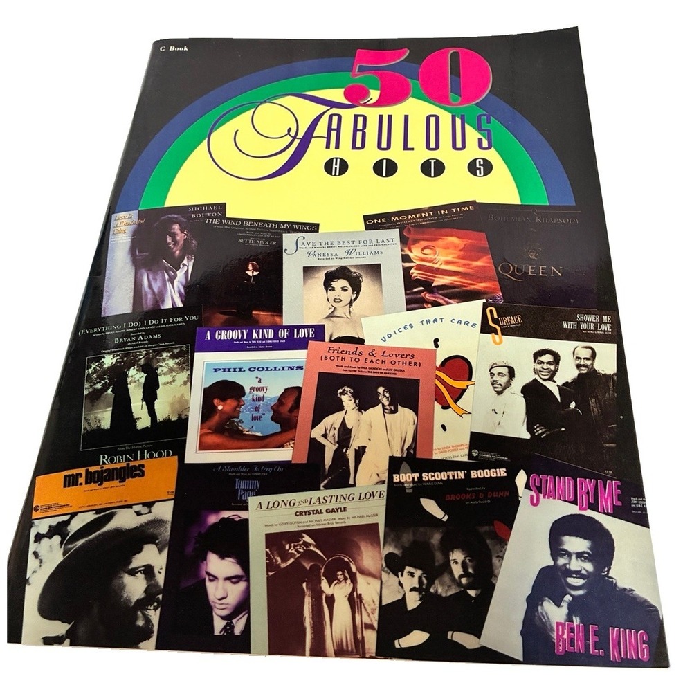 Music Book 50 Fabulous Hits Warner Brothers 1993 Songs Piano Instrument